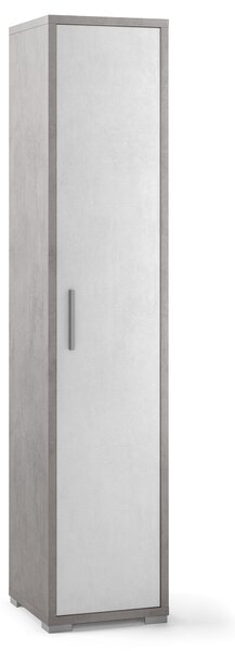 Armadio 1 Anta 39x182x41 cm Cemento/Ossido Bianco