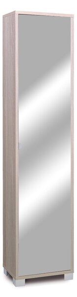 Armadio 1 Anta con Specchio 43x190x29 cm Olmo Chiaro