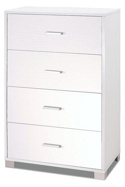 Mobile 4 Cassetti 70x112x41 cm Bianco Fiammato