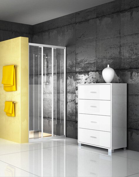 Mobile 4 Cassetti 70x112x41 cm Bianco Fiammato