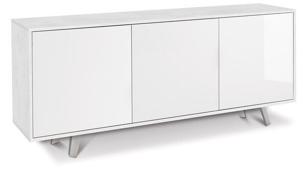 Mobile 3 Ante 177x74x41 cm Ossido Bianco/Bianco Lucido