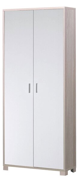 Armadio 2 Ante 83x190x29 cm Olmo Chiaro/Bianco Fiammato