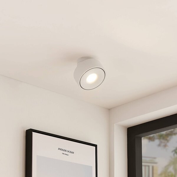 Plafoniera a LED Rotari Arcchio, dimmerabile, Bianco / Opale, Corridoio, Alluminio, Moderno, Plafoniera LED