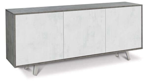 Mobile 3 Ante 177x74x41 cm Cemento/Ossido Bianco