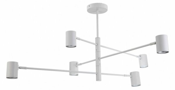 Lampadario Snow bianco 6xGU10x10W in metallo, dimensioni: 44,5x80x80 cm, IP20, Light Prestige