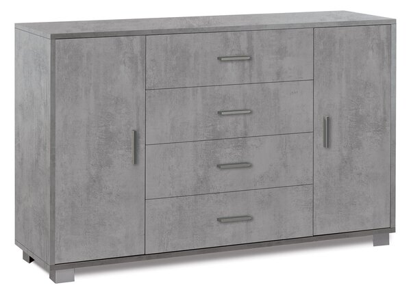 Mobile 2 Ante 4 Cassetti 136x86x41 cm Cemento