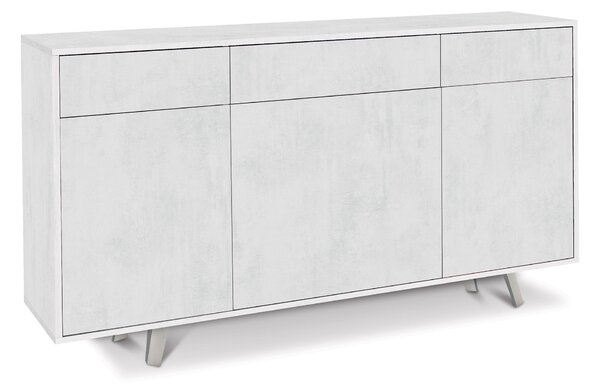 Mobile 3 Ante 3 Cassetti 164x92x41 cm Ossido Bianco