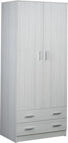 Armadio 2 Ante 2 Cassetti 77x182x52 cm Eucalipto
