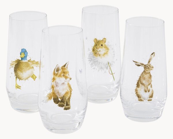 Set di 4 bicchieri alti Animals