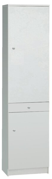 Armadio 2 Ante 1 Cassetto 46x183x34 cm Bianco Lisco