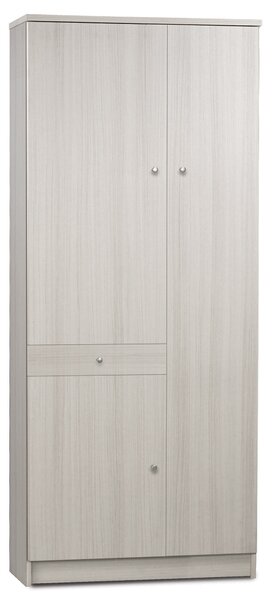 Armadio 3 Ante 1 Cassetto 77x183x34 cm Eucalipto