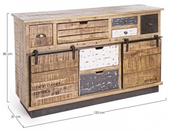Credenza 2 Ante 7 Cassetti Tudor in Legno