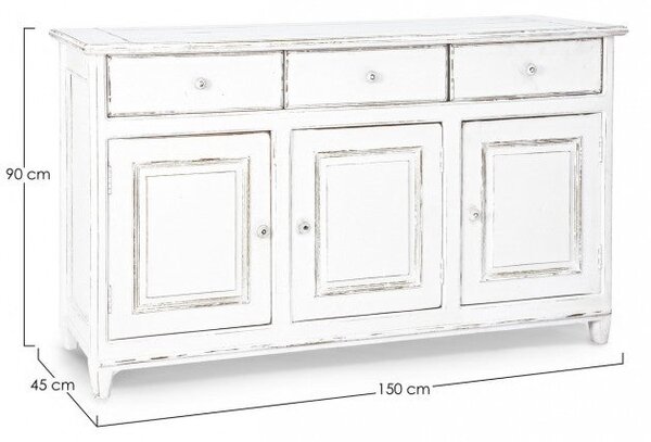 Credenza Colette 3 Ante 3 Cassetti in Legno