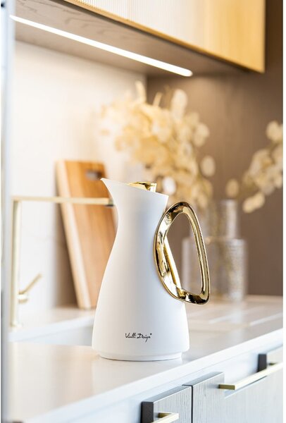 Borraccia termica bianca/dorata 1 l Alessia – Vialli Design