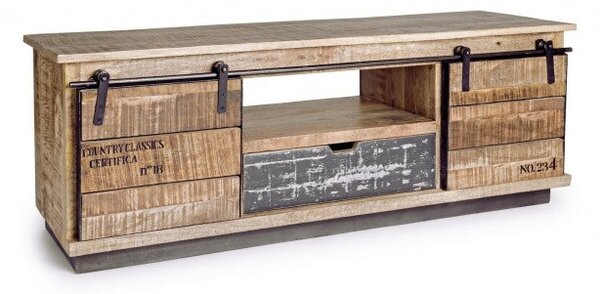 Mobile Basso 2 Ante 1 Cassetto Tudor in Legno