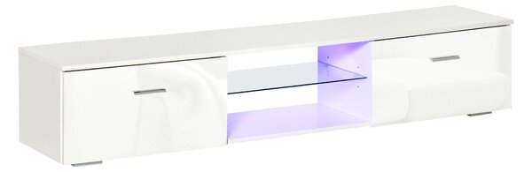 Mobile Porta TV Fino a 55" 160x35x30 cm con Luci LED Bianco