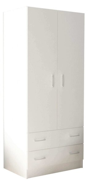 Armadio 2 Ante 80x52x180 h cm in Truciolare bilaminato Bianco
