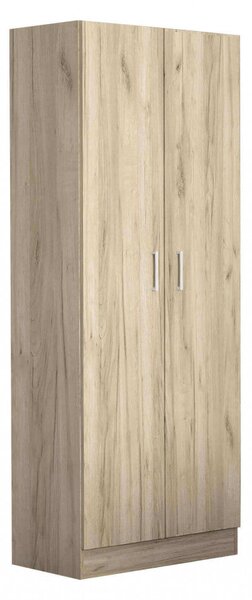 Armadio 2 Ante 80x52x180 h cm in Truciolare bilaminato Rovere grigio