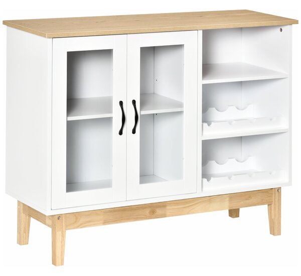 Credenza con Cantinetta 3 Ripiani 103x34x80 cm in MDF e Truciolato Bianco