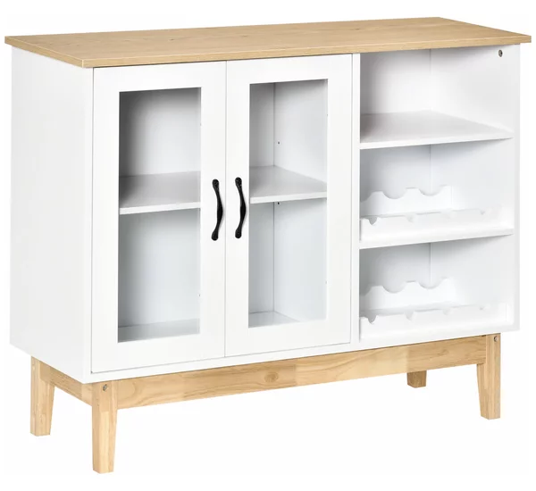 Credenza con Cantinetta 3 Ripiani 103x34x80 cm in MDF e Truciolato Bianco