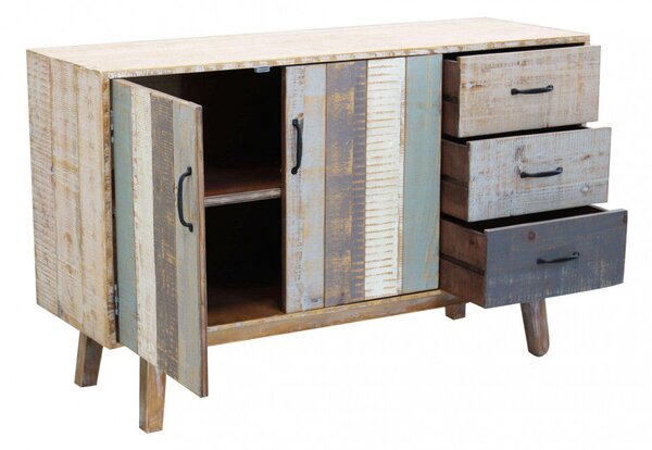 Mobile Felix 126x40x78 h cm in Legno Multicolor