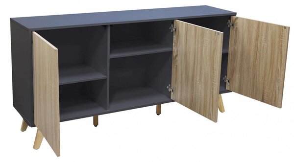 Mobile Elton 150x39,5x75 h cm in Truciolare bilaminato Antracite