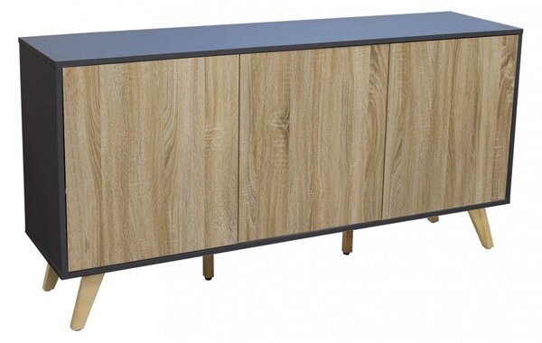 Mobile Elton 150x39,5x75 h cm in Truciolare bilaminato Antracite