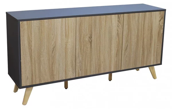 Mobile Elton 150x39,5x75 h cm in Truciolare bilaminato Antracite