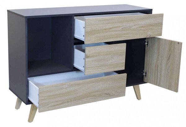 Mobile Emory 119x39,5x85,6 h cm in Truciolare bilaminato Antracite