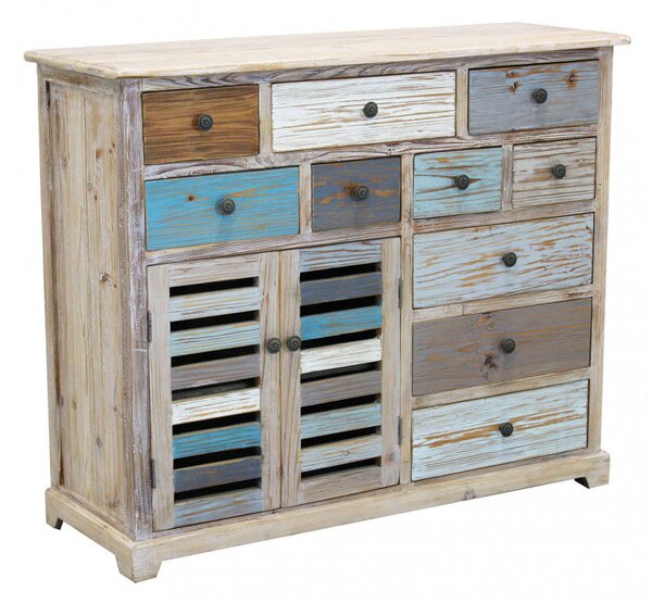 Mobile Greg 108x38x89 h cm in Legno Multicolor