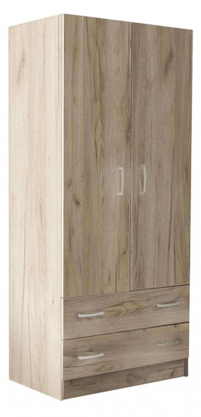 Armadio 2 Ante 80x52x180 h cm in Truciolare bilaminato Rovere grigio