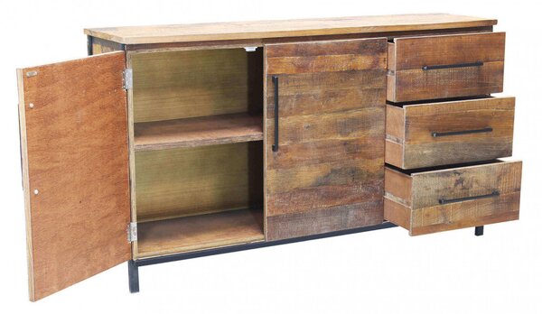 Mobile Boniface 150x40x86 h cm in Legno Marrone