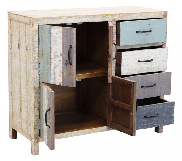 Mobile Edison 100x40x86 h cm in Legno Multicolor