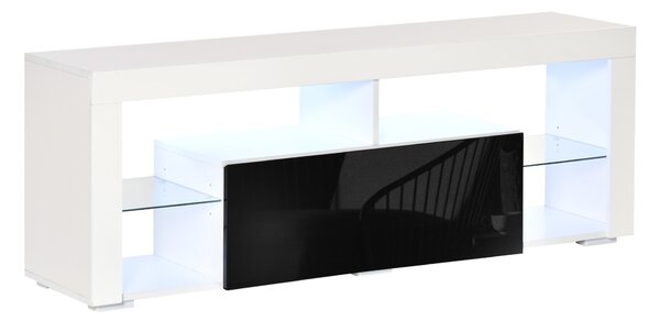 Mobile Porta TV Fino a 55" 140x35x52 cm con Luci LED Bianco
