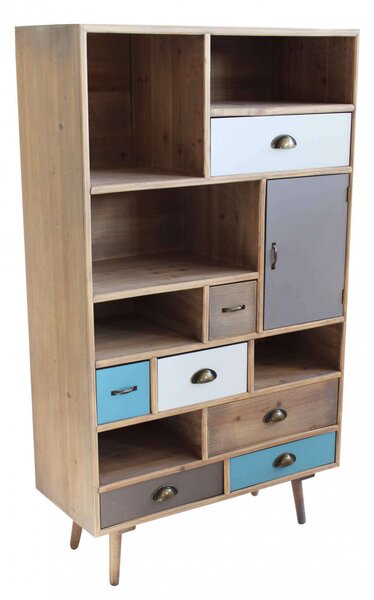 Mobiletto Perth 80x36,5x139 h cm in Legno Multicolor