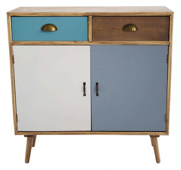 Mobiletto Surrey 80x35x83 h cm in Legno Multicolor