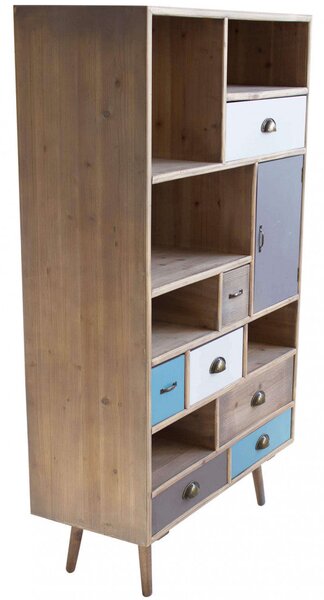 Mobiletto Perth 80x36,5x139 h cm in Legno Multicolor