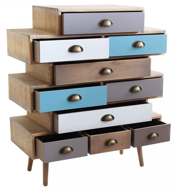 Mobiletto Kingston 80x36,5x91,5 h cm in Legno Multicolor