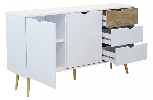 Mobile Bradley 147x39x82 h cm in Legno Bianco
