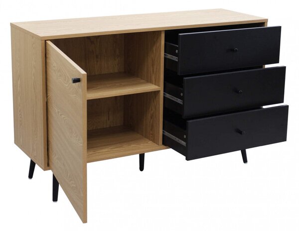 Mobile Evan 118x39,5x76 h cm in Truciolare bilaminato Naturale