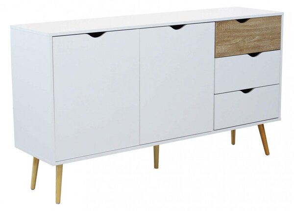 Mobile Bradley 147x39x82 h cm in Legno Bianco
