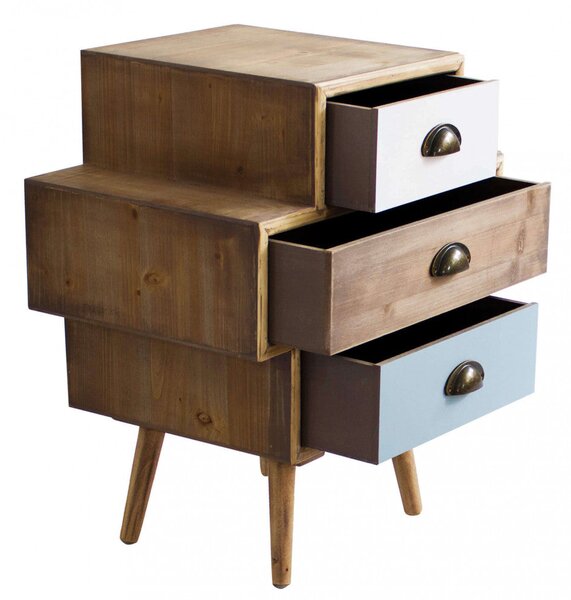 Mobiletto Victoria 50x35x49,5 h cm in Legno Multicolor