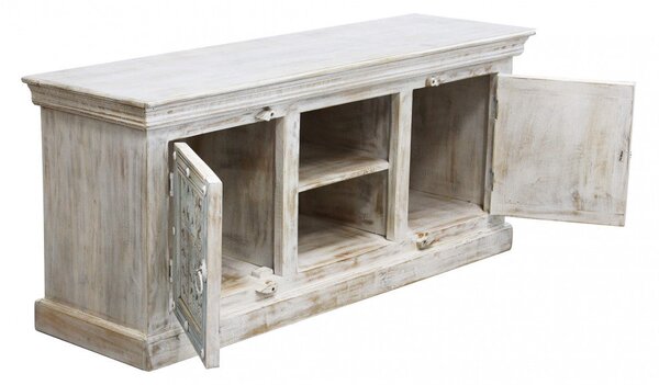 Mobile TV Winfred 140x40x60 h cm in Legno Bianco
