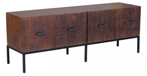 Mobile TV Dominick 150x40x55 h cm in Legno Marrone