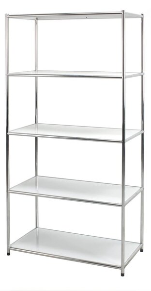 Scaffale in Acciaio Cromato 5 Ripiani Bianchi Tosini E-408016W