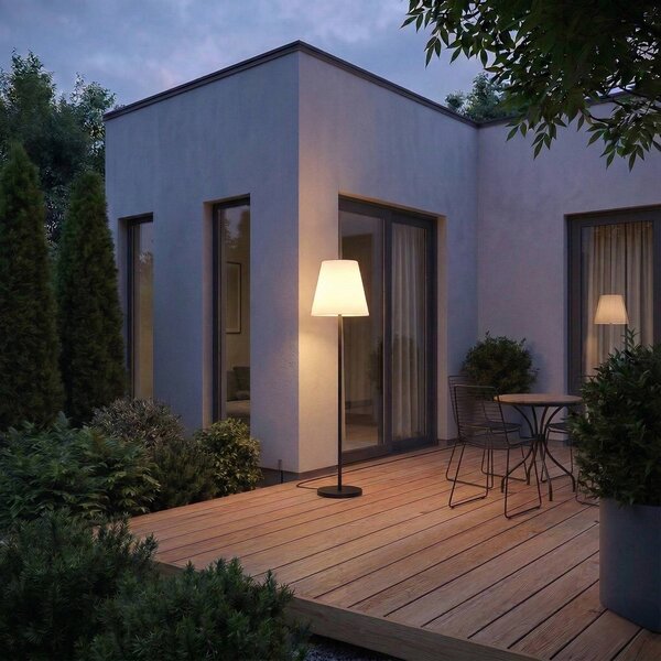 Lampada per terrazza Jaimy, nero, alluminio, 150 cm Jaimy Lucande, Nero, Plastica, Moderno