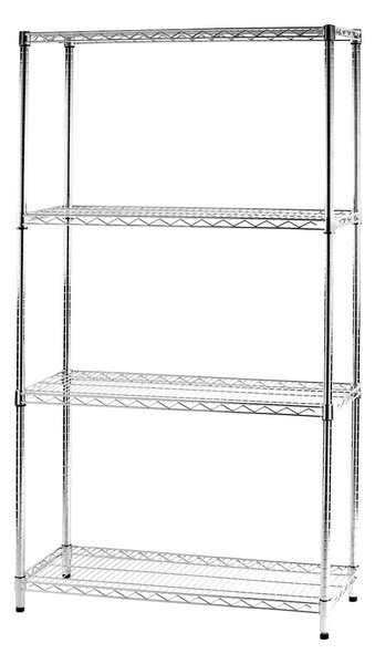 Scaffale 4 Ripiani 90x35x168 cm in Metallo Cromato Tosini
