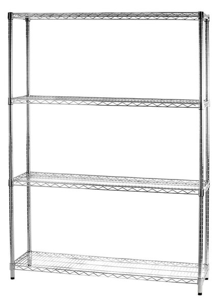 Scaffale 4 Ripiani 121x35x168 cm in Metallo Cromato Tosini