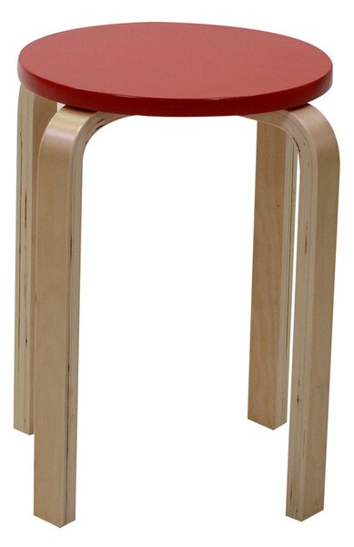 Sgabello Tondo in Legno Ø32x45cm Small Rosso