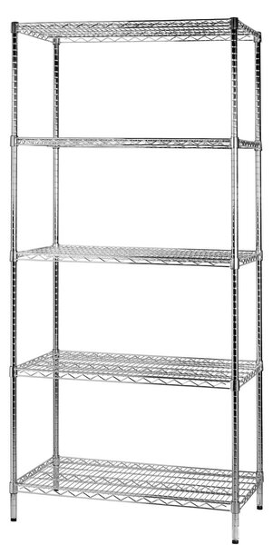 Scaffale 5 Ripiani 90x60x200 cm in Metallo Cromato Tosini